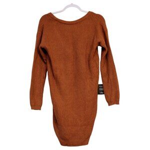 NWT Lulus Sweater Dress Size XS Brown Bodycon Knit Mini Boho Preppy Long Sleeve